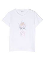 Il Gufo t-shirt en coton à fleurs appliquées - Blanc