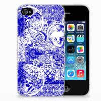 Silicone Back Case Apple iPhone 4 | 4s Angel Skull Blauw