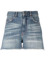 TWINSET short en jean à effet délavé - Bleu - thumbnail