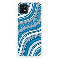 OPPO A53 5G | A73 5G Doorzichtige Silicone Hoesje Waves Blue - thumbnail