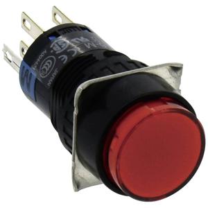 Idec AL6M-M24P-R AL6M-M24P-R Verlichte druktoets 250 V 1 A 2x uit/(aan) Moment Rood IP65 1 stuk(s)