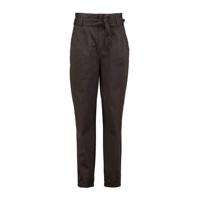 Claudia Sträter high waist tapered fit broek bruin