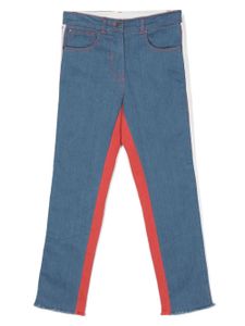 Stella McCartney Kids jean colour block à coupe droite - Bleu