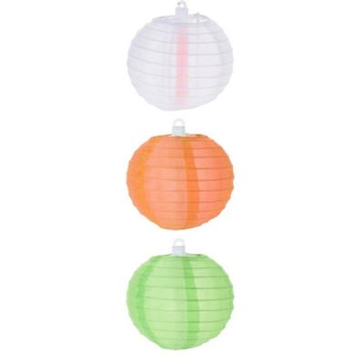 Free And Easy Lampion Glow-in-the-dark Groen/wit/oranje 3 Stuks