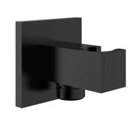 Douchekophouder Luxe Vierkant ½ met Doucheaansluiting Mat Zwart