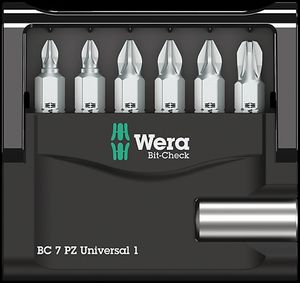 Wera Bit-Check 7 PZ Universal 1 05056296001 Bitset 7-delig