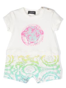 Versace Kids combinaison en coton à logo imprimé - Blanc