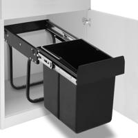 VidaXL Inbouwprullenbak uittrekbaar soft-close 20 l