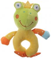 Eddy Toys pluche rammelaar kikker groen/geel 16 cm