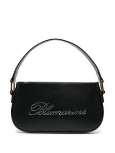 Blumarine sac porté épaule en cuir à logo strassé - Noir