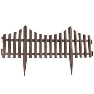 Flexibele borderrand/tuin hekje - 60 cm - donkerbruin - kunststof