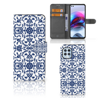 Motorola Moto G100 Hoesje Flower Blue - thumbnail