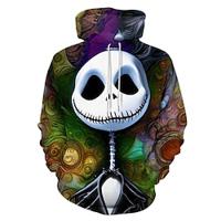 De nachtmerrie voor Kerstmis Jack Skellington Trui met capuchon Cartoon Manga Anime 3D Voorvak Grafisch Kangoeroe zak Voor Voor Stel Voor heren Dames Volwassenen Halloween Carnaval Maskerade 3D Lightinthebox - thumbnail