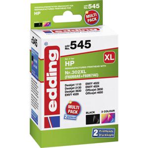 Edding Inktcartridge vervangt HP 302XL, F6U68AE, F6U67AE Compatibel Combipack Zwart + kleur 18-545 18-545