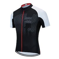 Voor heren Wielrenshirt Korte mouw Fietsen Shirt Kleding Bovenlichaam met 3 achterzakken Bergracen Wegwielrennen Ademend Sneldrogend Vochtregelerend Zacht Zwart Geel blauw Polyester Sport Kleding Lightinthebox - thumbnail