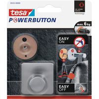 2x Tesa Powerbutton chroom vierkante haken large klusbenodigdheden - thumbnail