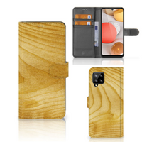 Samsung Galaxy A42 5G Book Style Case Licht Hout - thumbnail