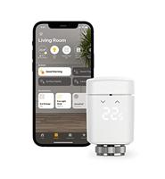 Eve Thermo - Slimme radiatorthermostaat met LED-display, automatische temperatuurregeling, geïntegreerde aanraakbedieningen, Bluetooth - en HomeKit-technologie; geen bridge vereist; gemaakt in Duitsland