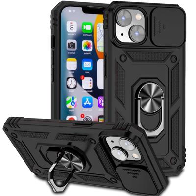 Lunso - Armor backcover hoes met ringhouder - iPhone 14 Plus - Zwart Lunso - Armor backcover hoes met ringhouder - iPhone 14 Plus - Zwart
