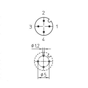 Lutronic 1234 Sensor/actuator inbouwconnector M12 Aantal polen: 4 Stekker, inbouw 1 stuk(s)