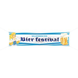 Oktoberfest Bierpullen Spandoek - 180x40cm