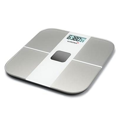Korona 73165 Solar weegschaal ALINA | Batterijloze badkamerweegschaal | Genereert energie via zonnepaneel | Duurzaam | Edel glas | Draagvermogen 180 kg, schaalverdeling 100 g | Veiligheidsglas