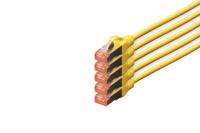 Digitus DK-1644-100-Y-5 RJ45 Netwerkkabel, patchkabel CAT 6 S/FTP 10.00 m Geel Folie afscherming, Afscherming totaal, Afgeschermd, Halogeenvrij, Simplex,