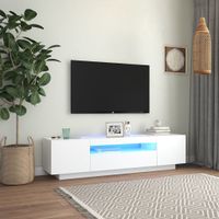 Tv-meubel met LED-verlichting 160x35x40 cm wit