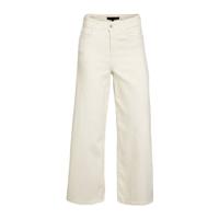 LOLALIZA cropped high waist wide leg jeans wit