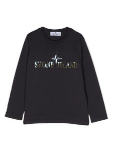 Stone Island Junior t-shirt en coton à logo imprimé - Bleu