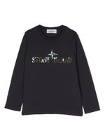 Stone Island Junior t-shirt en coton à logo imprimé - Bleu - thumbnail