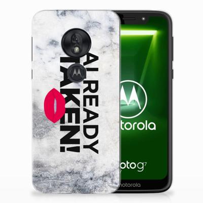 Motorola Moto G7 Play Siliconen hoesje met naam Already Taken White