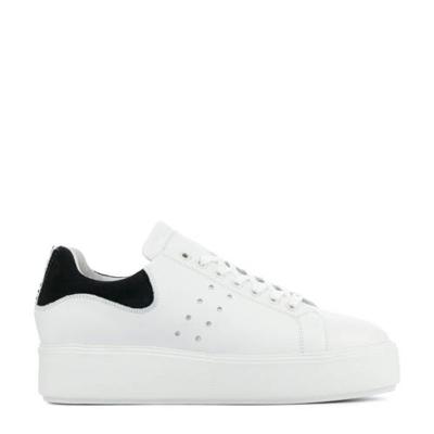 Nubikk Elise Marlow leren plateau sneakers wit/zwart