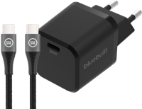 BlueBuilt Power Delivery Oplader 30W + Usb C Kabel 3m Nylon Zwart