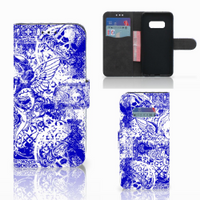 Telefoonhoesje met Naam Samsung Galaxy S10e Angel Skull Blauw