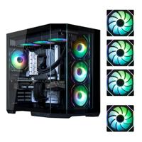 BitFenix T10 High Airflow Dual Chamber PC Gaming Case Black 4ARGB - Reverse Connection moederbord compatibel, 4x Infinity Mirroring ARGB fans (3x reverse)-360 mm AIO/GPU 420 mm ondersteuning