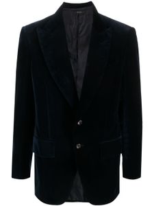 TOM FORD blazer en velours à boutonnière - Bleu