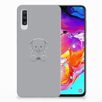 Samsung Galaxy A70 Telefoonhoesje met Naam Grijs Baby Olifant