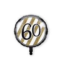 Folieballon '60' Black & Gold (46cm)