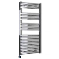 Sanicare elektrische design radiator 45x172cm wit met thermostaat links chroom - thumbnail