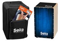 Sela SE 130 EN Varios Blue Cajon Bundle met rugzak, zitpad, Engelse beginnersschool, CD en DVD
