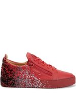 Giuseppe Zanotti baskets à effet taches de peinture - Rouge