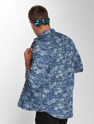 Urban Classics / overhemd Printed Palm Denim in blauw