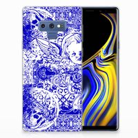 Silicone Back Case Samsung Galaxy Note 9 Angel Skull Blauw