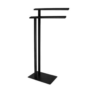 Handdoekhouder Ella Metaal Mat Zwart 40.3x81.3x20cm met 2 Armen Handdoekhouder Ella Metaal Mat Zwart 40.3x81.3x20cm met 2 Armen