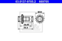 Toebehoren, parkeerremschoen ATE, Diameter (mm)22mm, u.a. für Fiat, Peugeot, Citroën