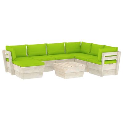 vidaXL 8-delige Loungeset met kussens pallet vurenhout vidaXL 8-delige Loungeset met kussens pallet vurenhout
