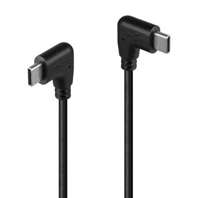 Lindy USB 2.0 kabel type C naar C, gebogen, 0,5 m