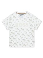 BOSS Kidswear t-shirt en coton à imprimé monogrammé - Blanc