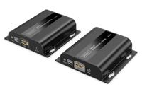 DIGITUS HDMI IP-extenderset – UHD 4k 60Hz – HDMI 2.0 – tot 200 m bereik – zender en ontvanger – tot 253 ontvangers – CAT 6 – zwart